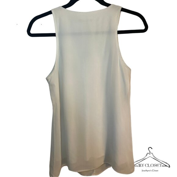 Calvin Klien White Ruffle Sleeveless Top Size Small - Picture 4 of 5